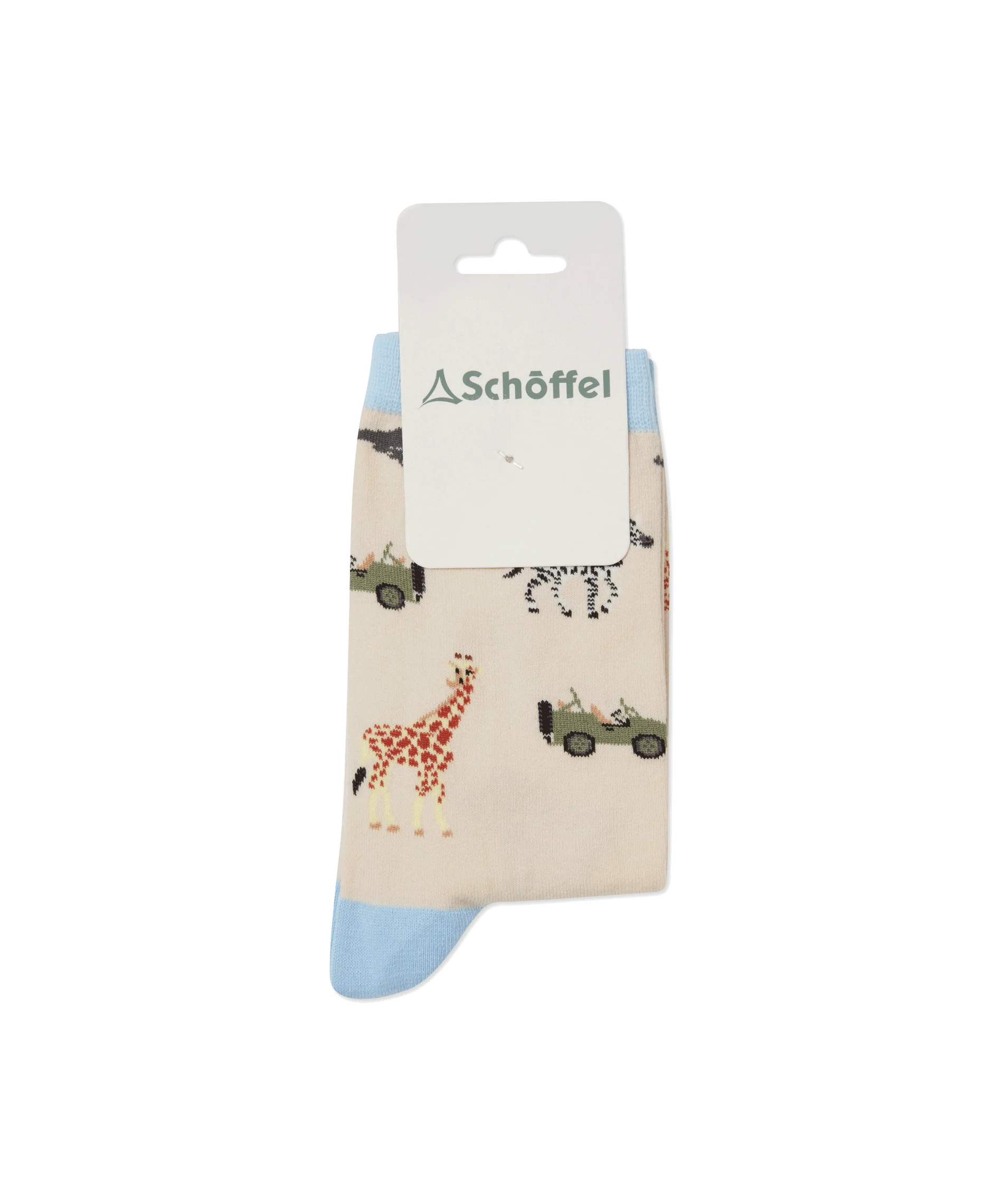 Schoffel Ladies Single Cotton Sock - Sky Blue Safari
