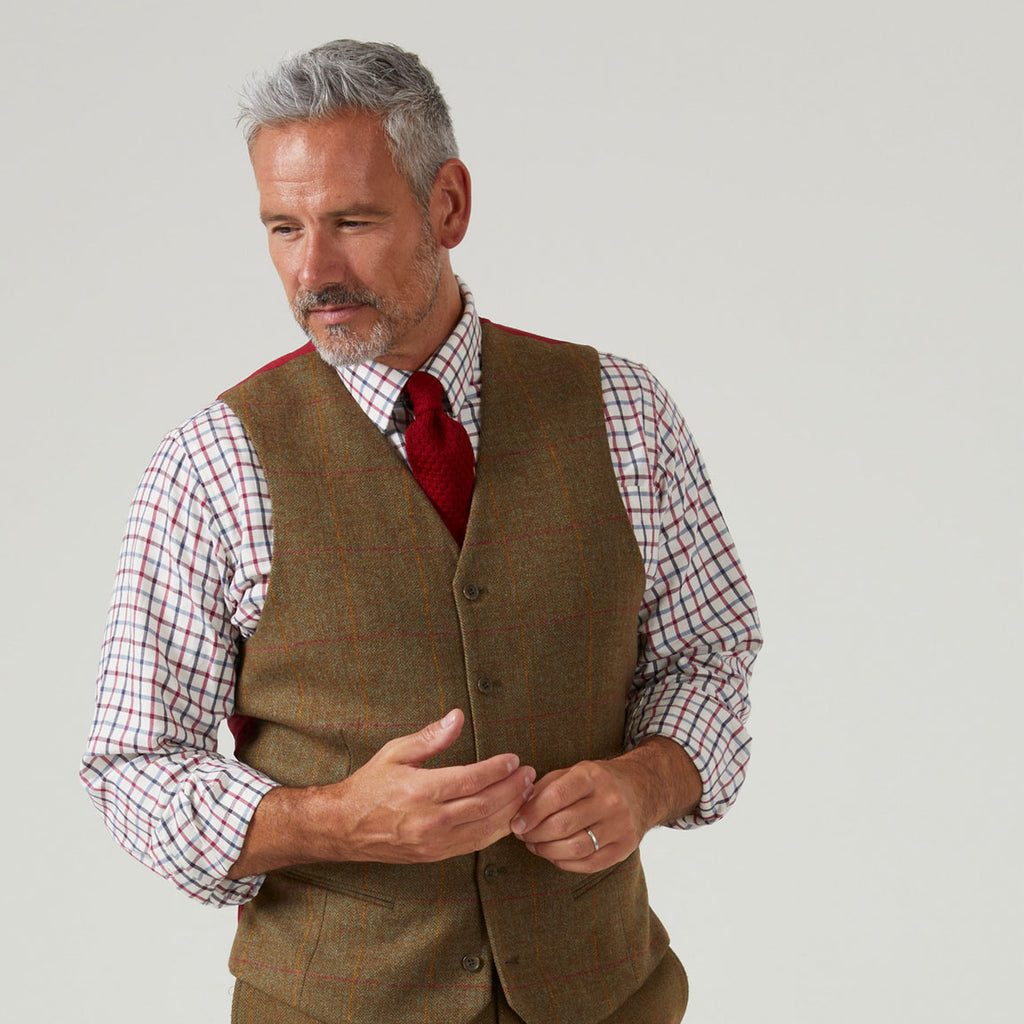Alan Paine Combrook Mens Lined-Back Waistcoat - Hawthorn