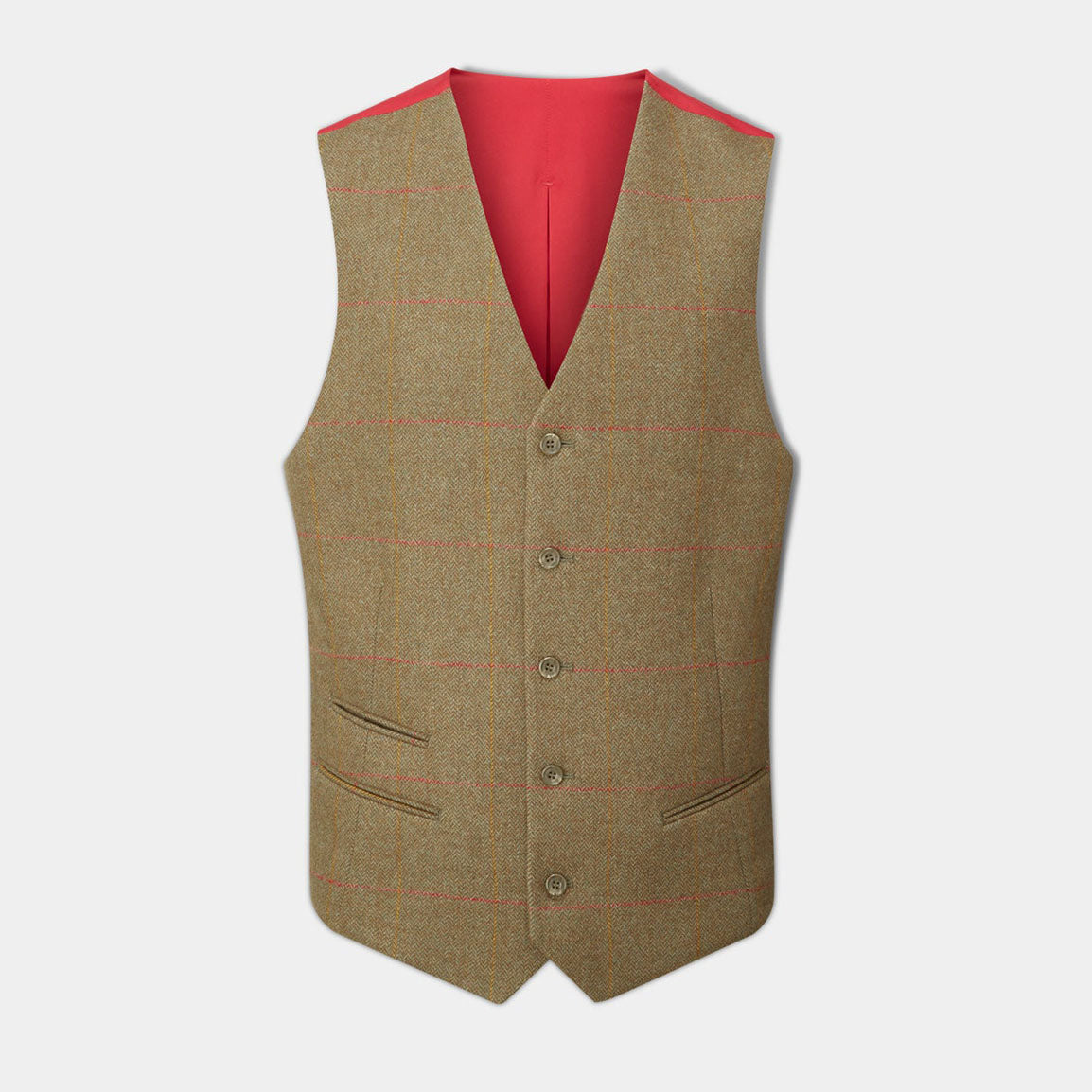 Alan Paine Combrook Mens Lined-Back Waistcoat - Hawthorn