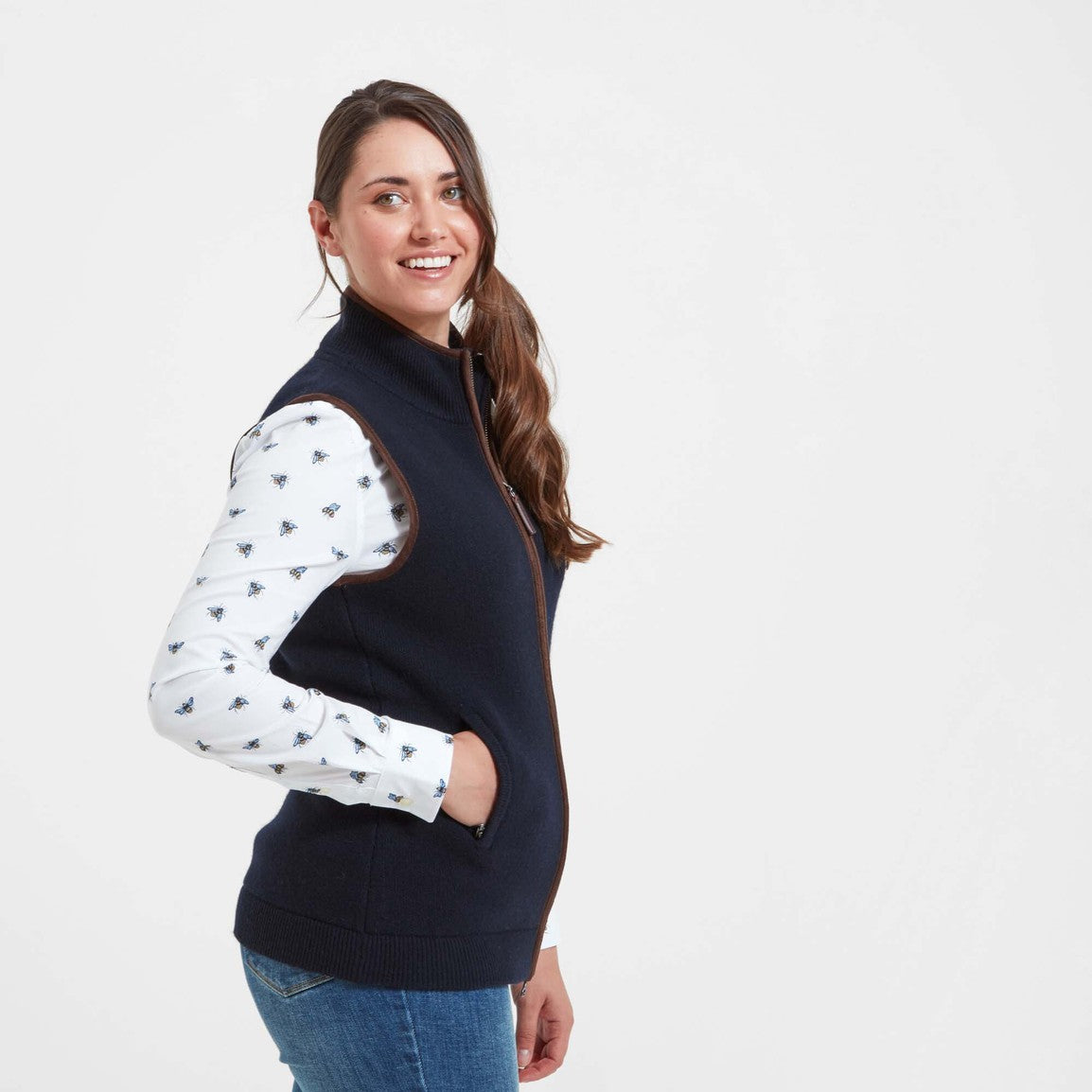 Schoffel Ladies Orkney Merino Gilet - Navy