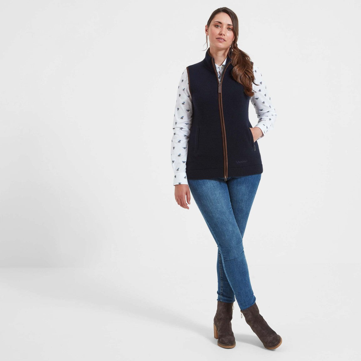 Schoffel Ladies Orkney Merino Gilet - Navy