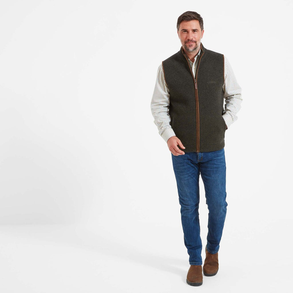 Schoffel Mens Orkney Merino Gilet - Loden Green