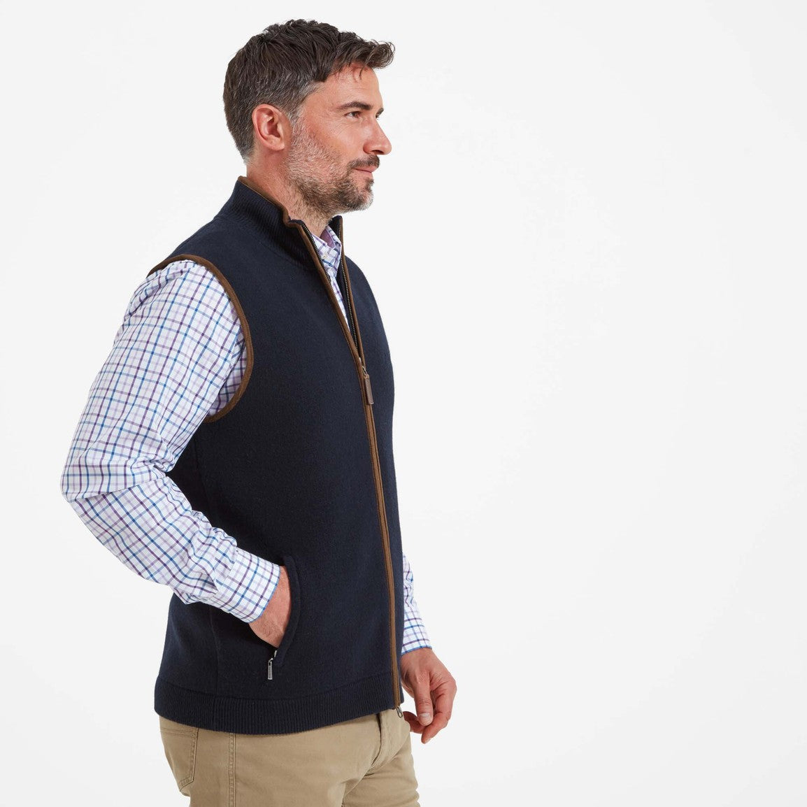 Schoffel Mens Orkney Merino Gilet - Navy