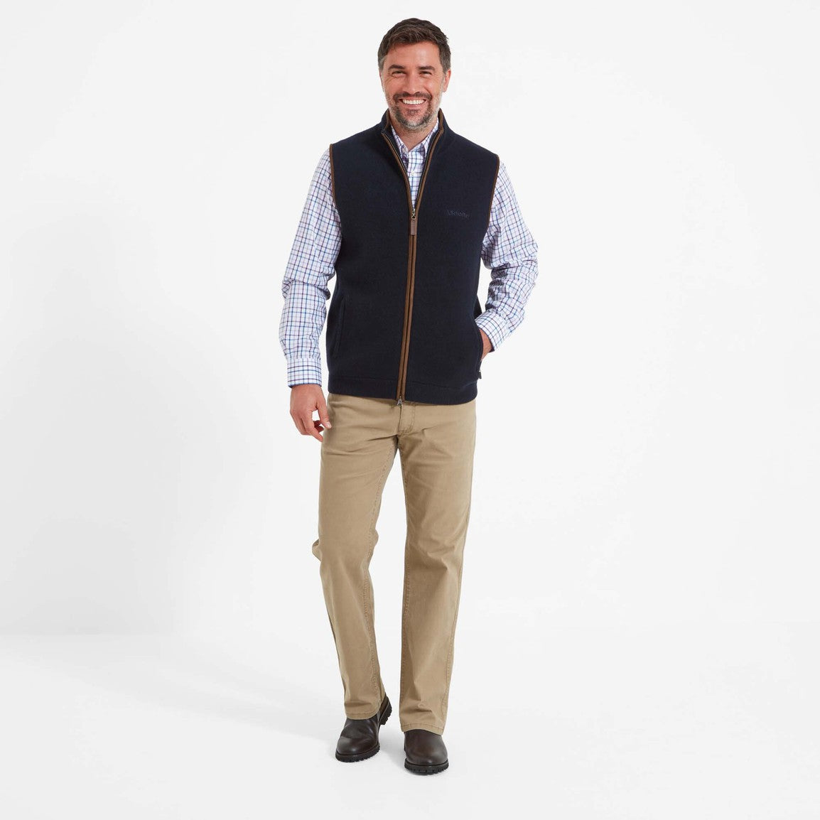Schoffel Mens Orkney Merino Gilet - Navy