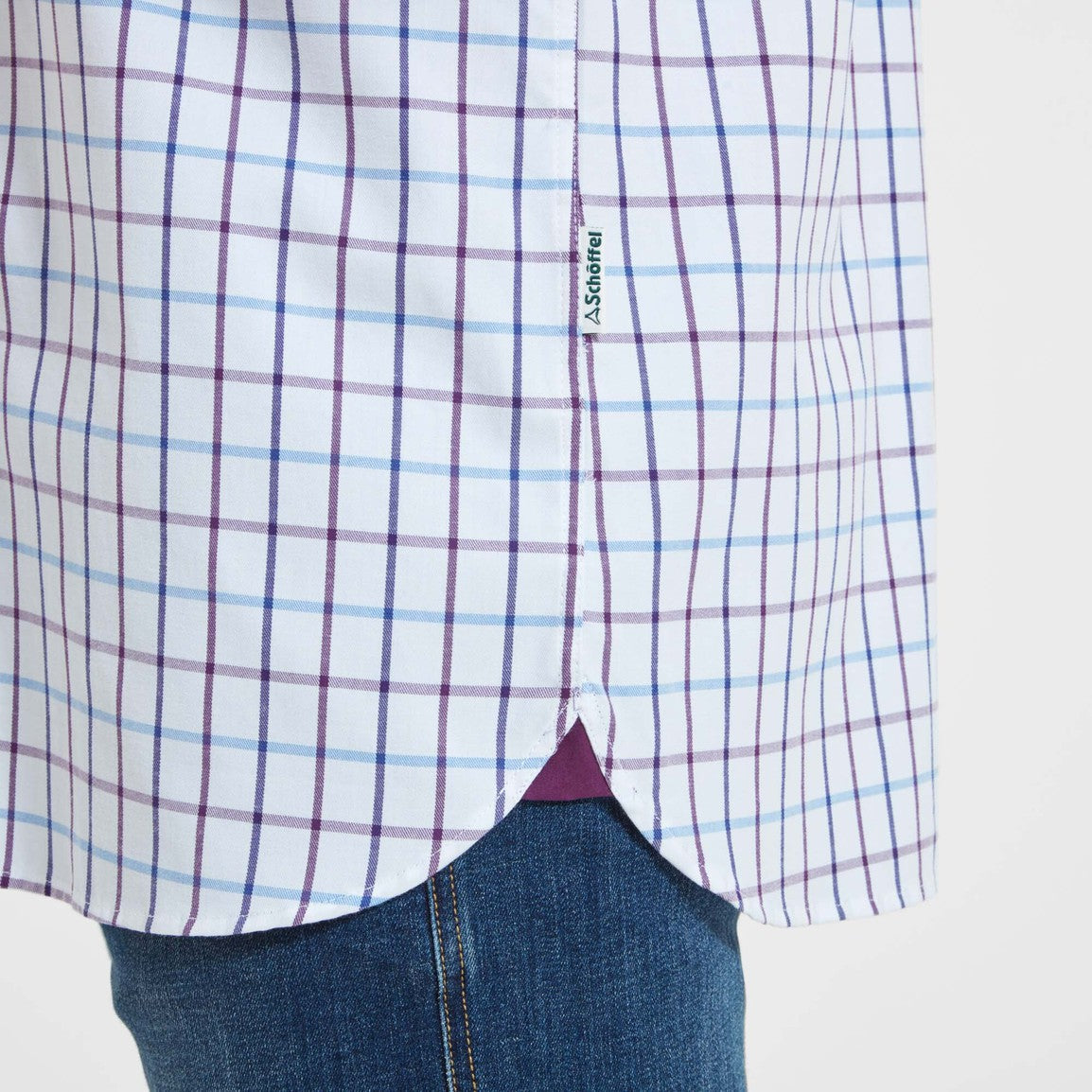 Schoffel Mens Baconsthorpe Tailored Shirt - Purple/Blue Check