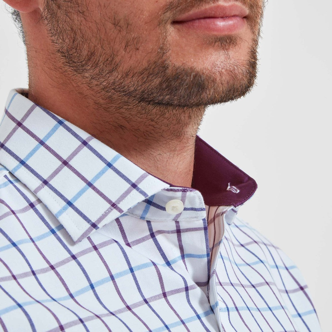 Schoffel Mens Baconsthorpe Tailored Shirt - Purple/Blue Check