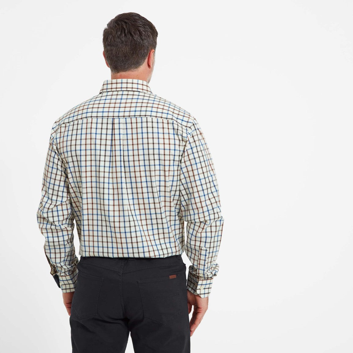 Schoffel Mens Brancaster Classic Shirt - Brown/Navy Check