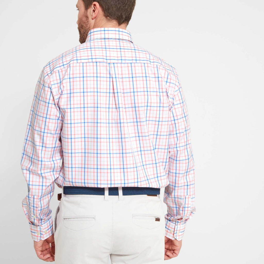 Schoffel Mens Holkham Classic Shirt - Flamingo/Cloud/Blue