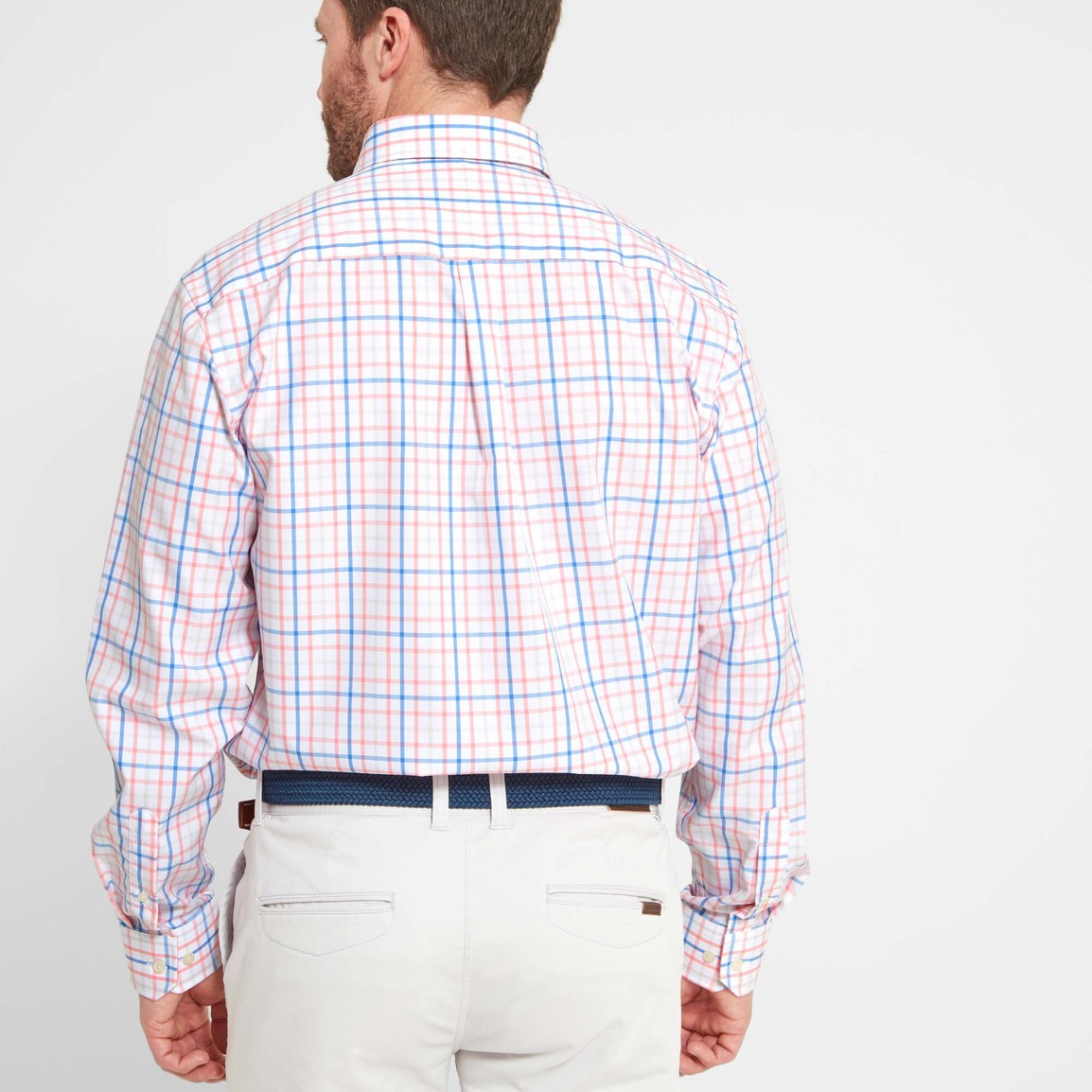Schoffel Mens Holkham Classic Shirt - Flamingo/Cloud/Blue