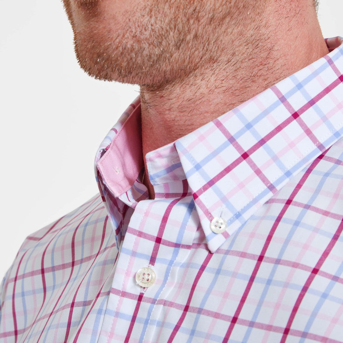 Schoffel Mens Holkham Shirt - Pink/Blue/Raspberry Check