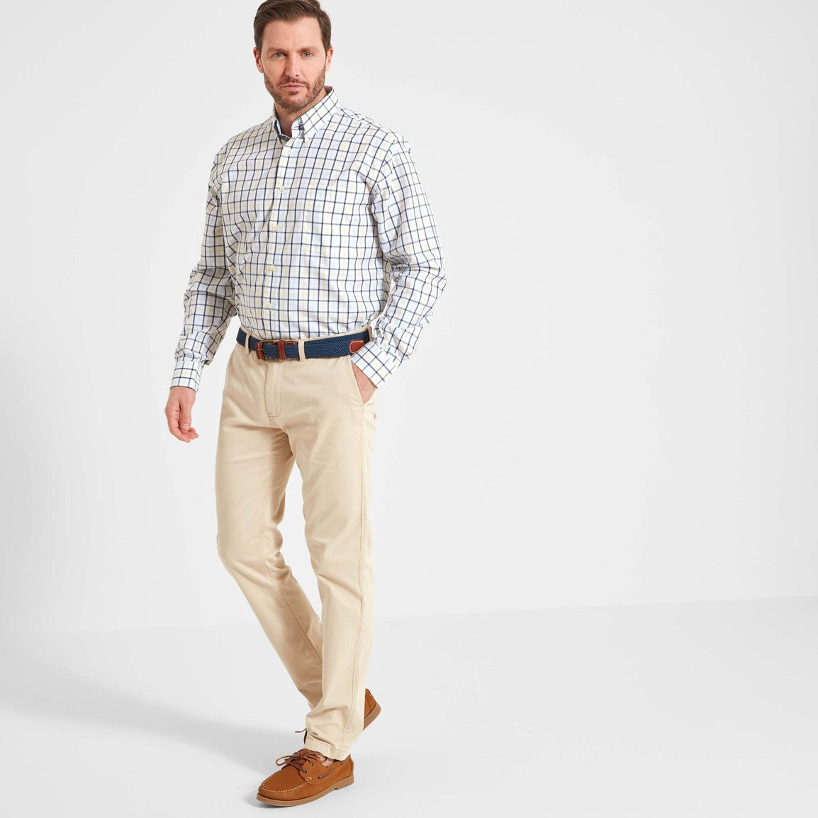 Schoffel Mens Holkham Classic Shirt - Pale Blue/Lemon/Navy