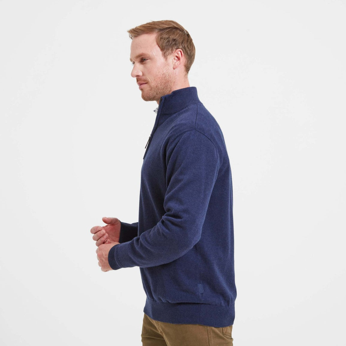 Schoffel Mens Pima Cotton 1/4 Zip - French Navy
