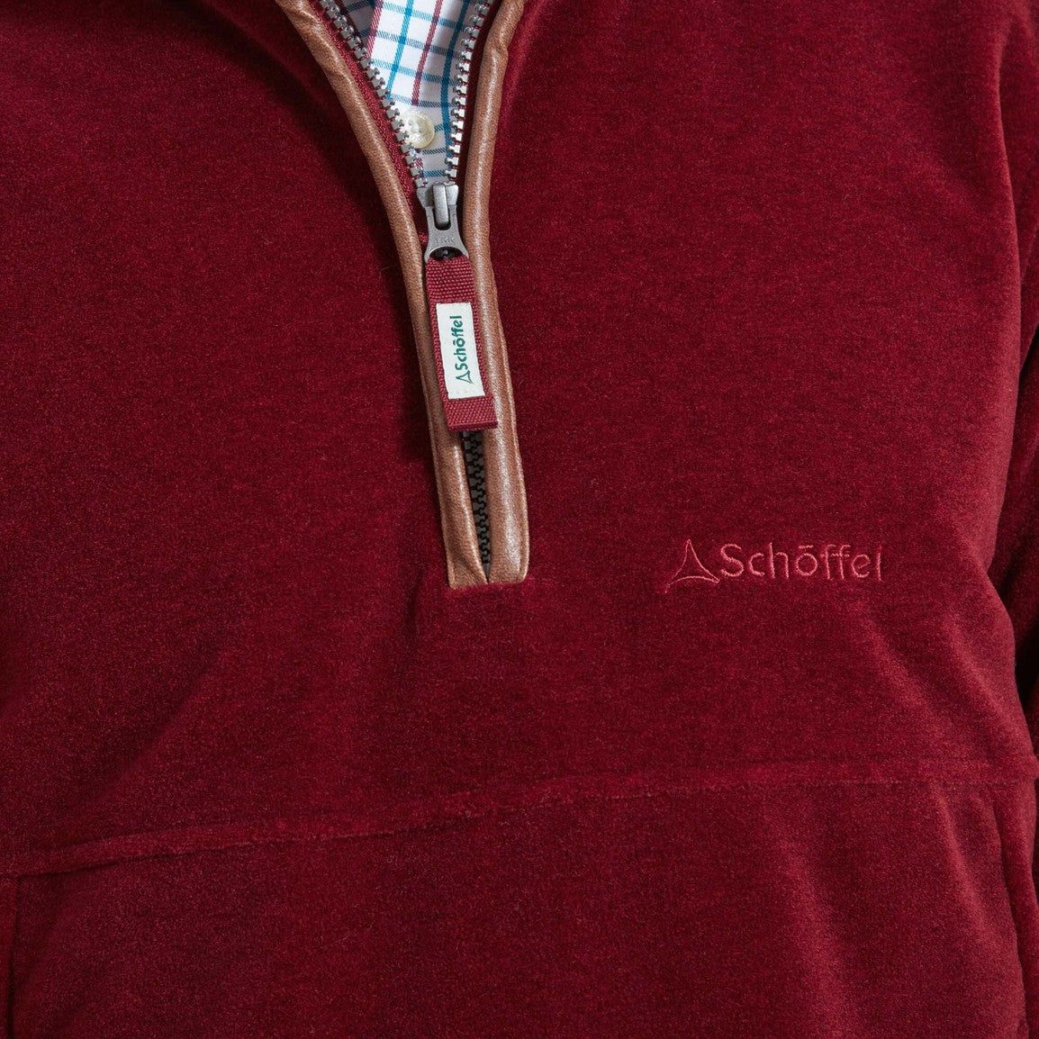 Schoffel Mens Berkeley 1/4 Zip Fleece - Claret