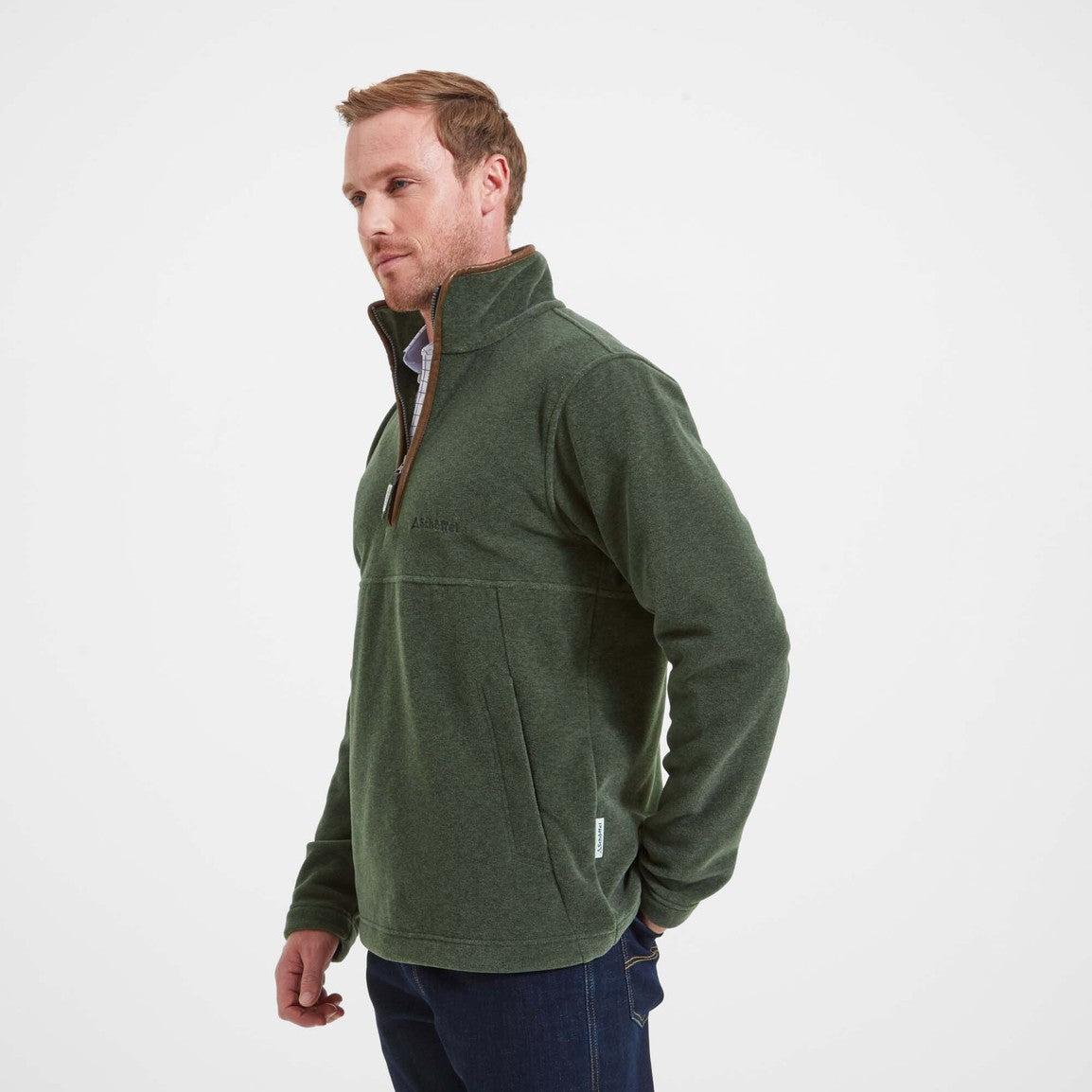 Schoffel Mens Berkeley 1/4 Zip Fleece - Cedar Green
