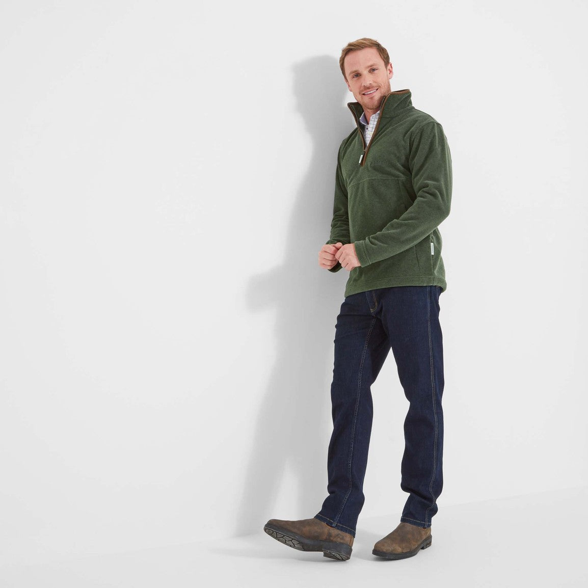 Schoffel Mens Berkeley 1/4 Zip Fleece - Cedar Green