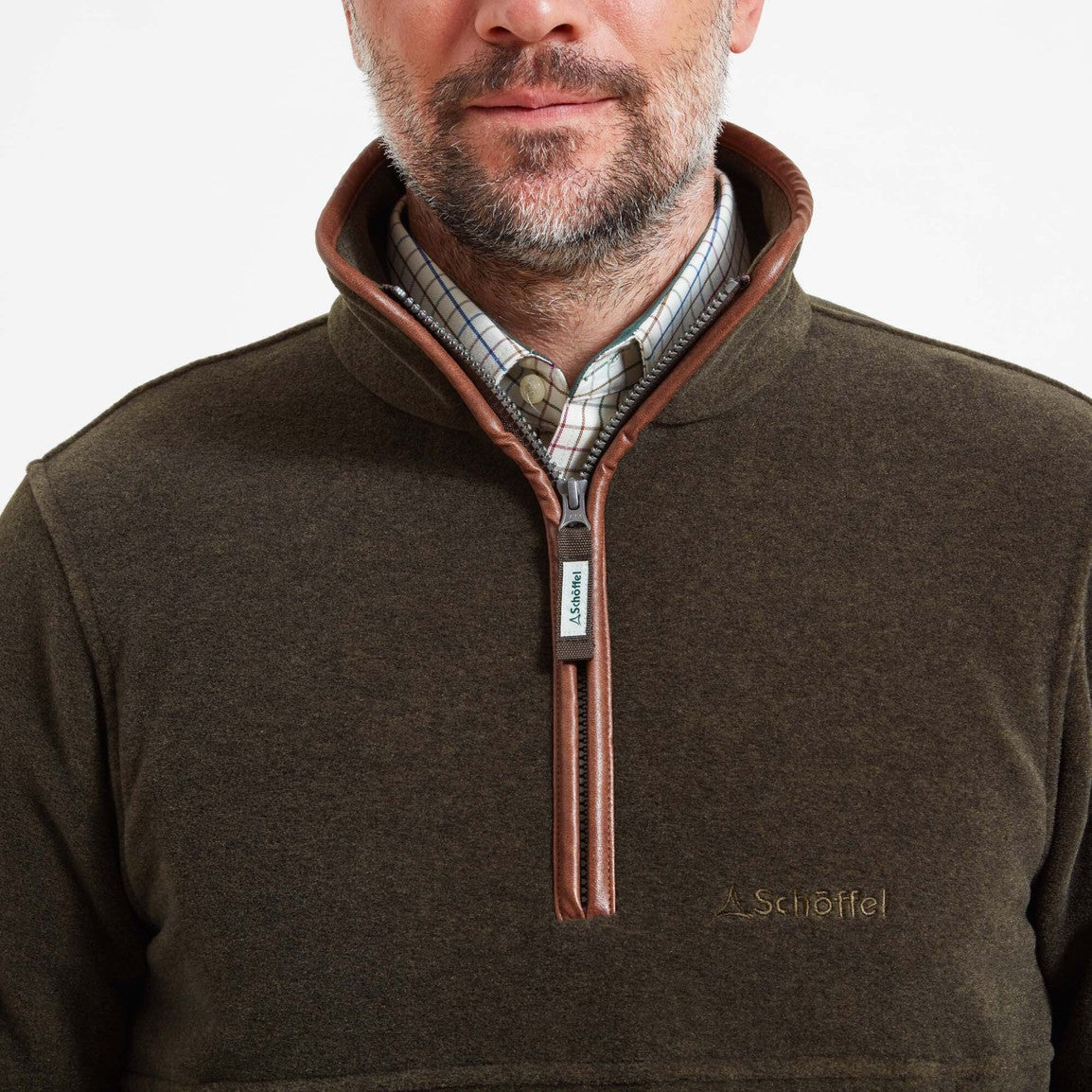 Schoffel Mens Berkeley 1/4 Zip Fleece - Dark Olive