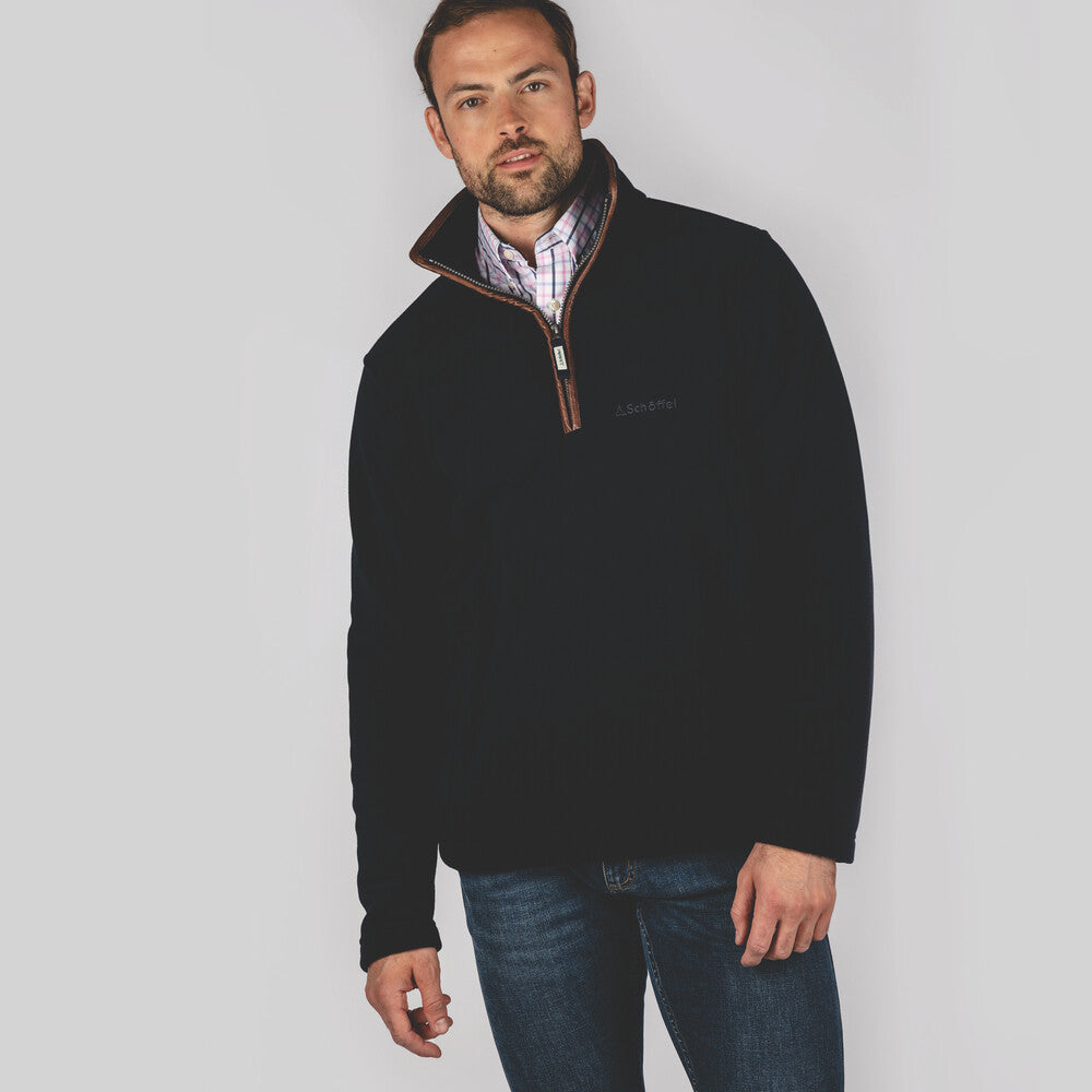 Schoffel Mens Berkeley 1/4 Zip Fleece - Navy