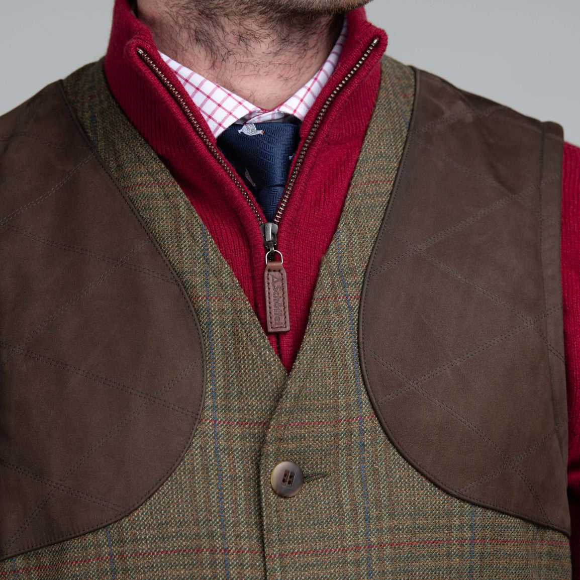 Schoffel Mens Ptarmigan Tweed Waistcoat - Buckingham Tweed
