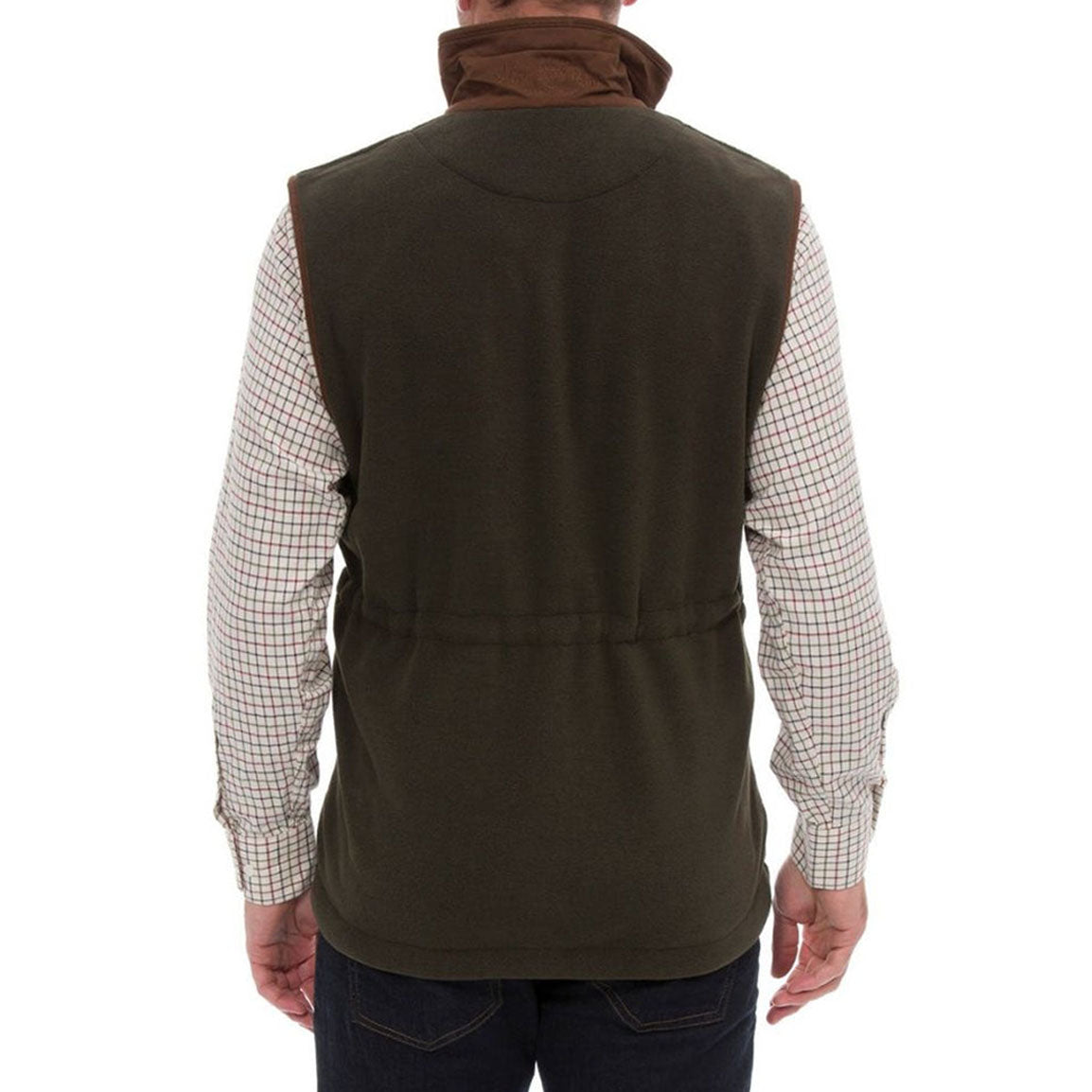 Alan Paine Aylsham Mens Fleece Gilet - Green Herringbone