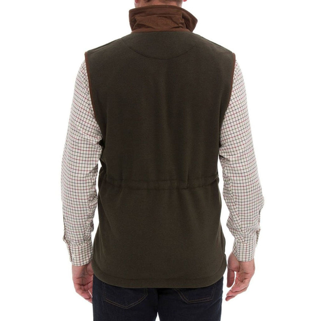 Alan Paine Aylsham Mens Fleece Gilet - Green Herringbone