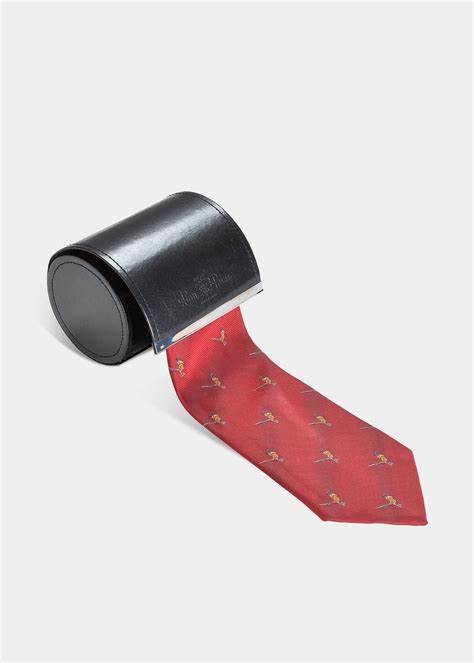 Alan Paine Ripon Silk Country Tie in Olive - Standing Pheasant