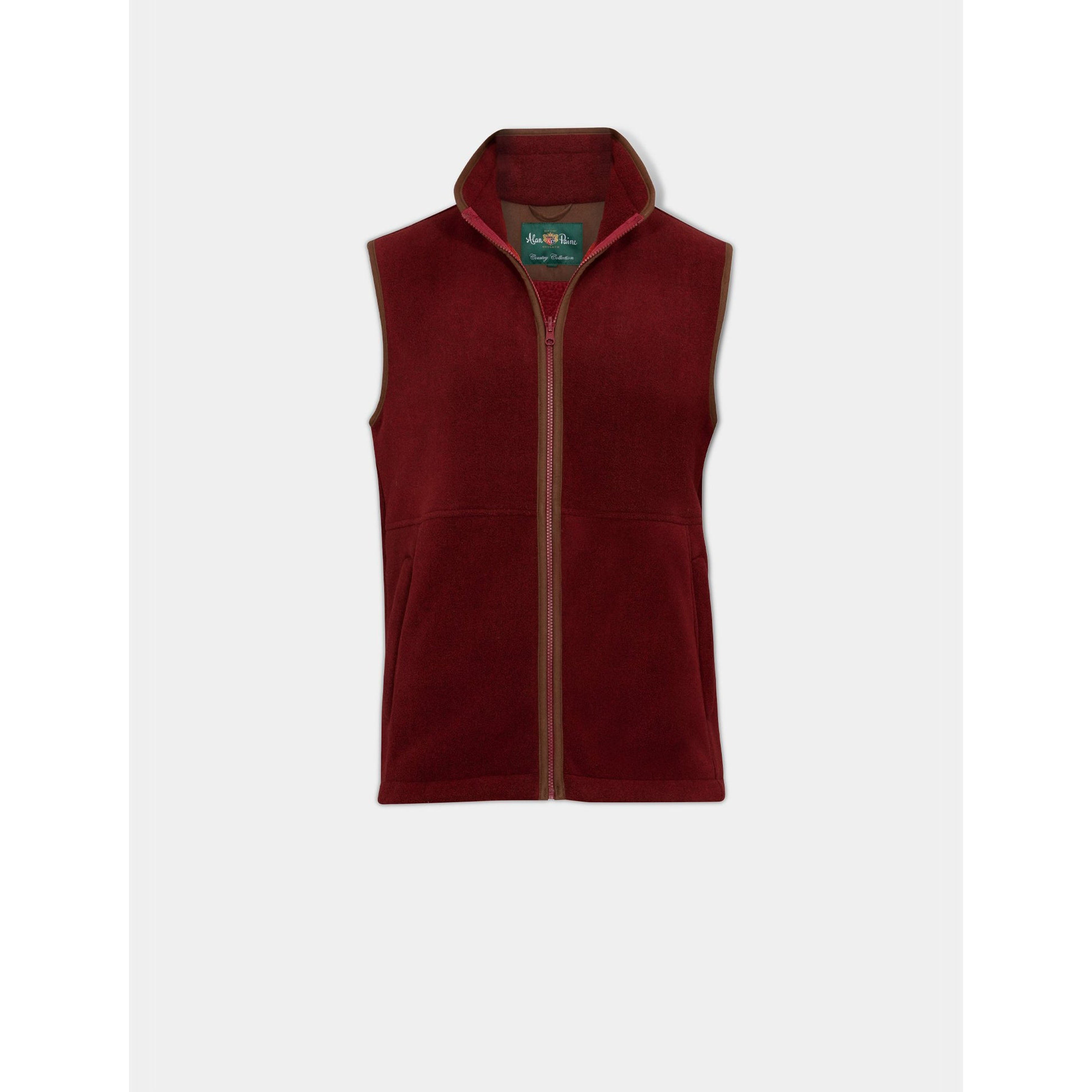 Alan Paine Aylsham Children's Fleece Waistcoat -  Bordeaux