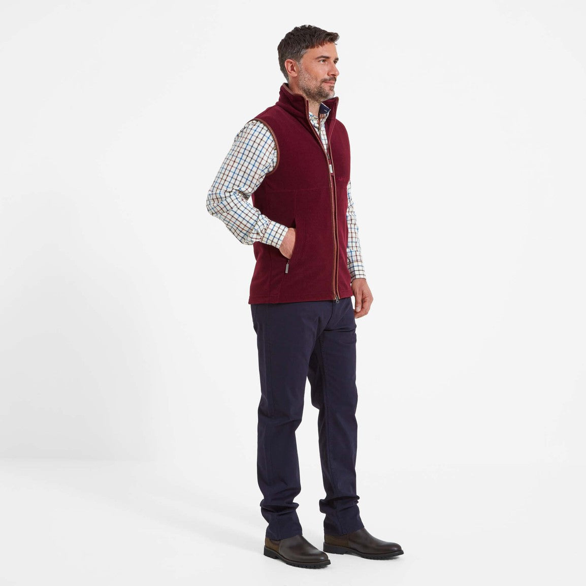 Schoffel Oakham Fleece Gilet - Claret