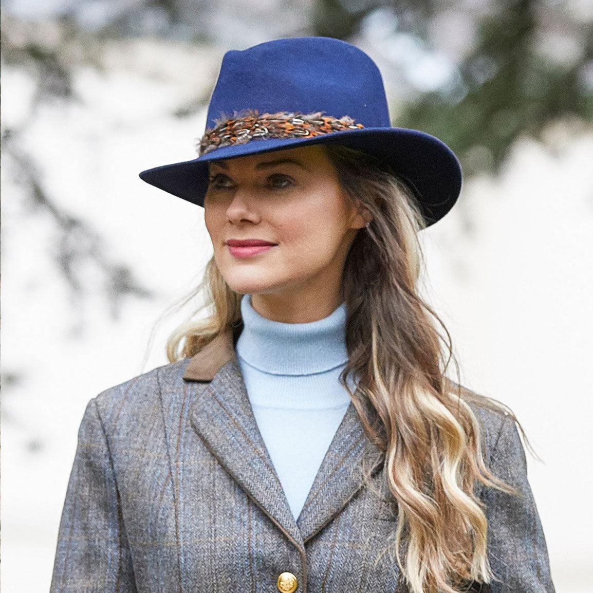Alan Paine Richmond Ladies Fedora Hat - Blue